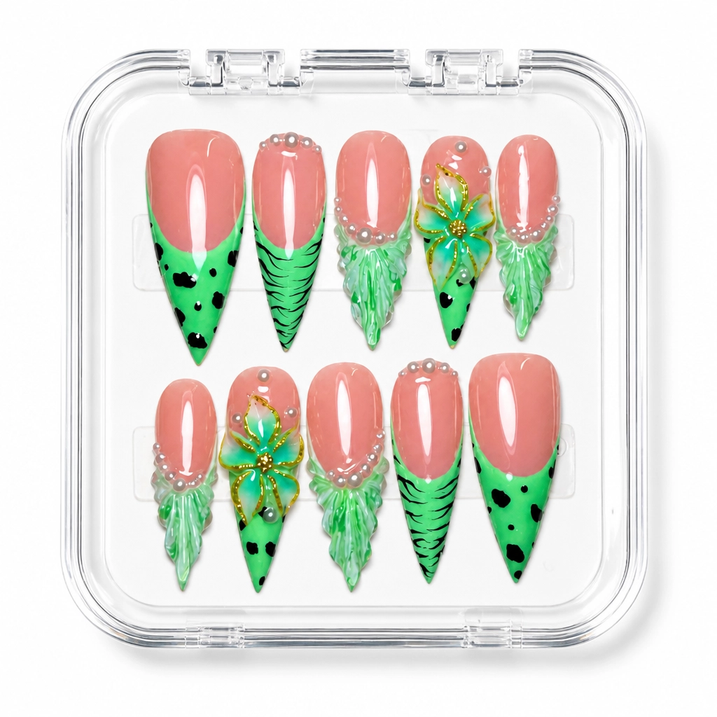 Press-on Nails Wholesale $9.90 Botanical Elegance by Yabe Vietnam