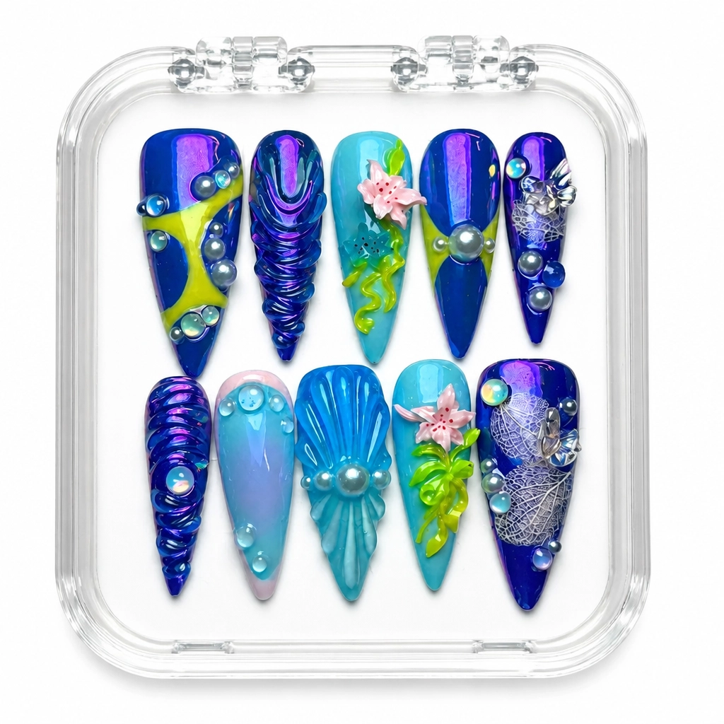 Press-on Nails Wholesale $9.90 Underwater Mystique by Yabe Vietnam