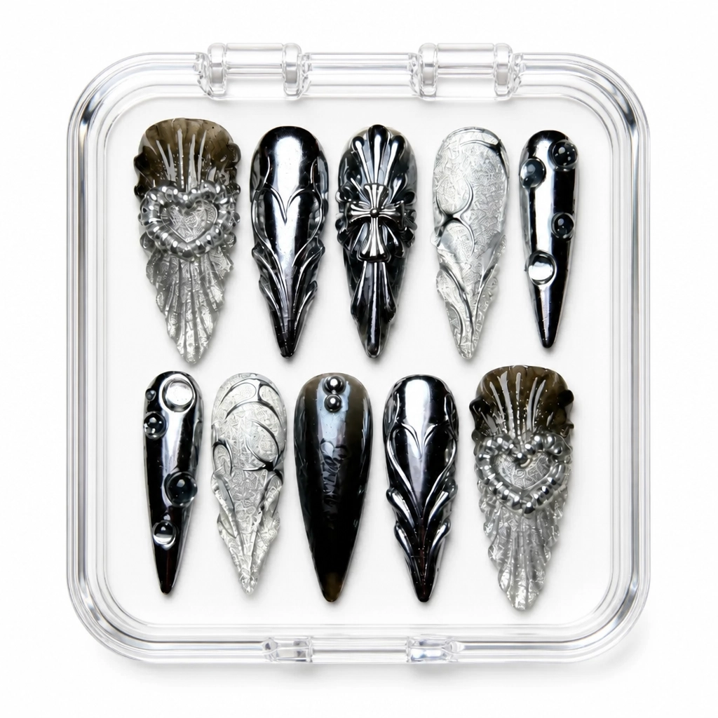 Press-on Nails Wholesale $9.90 Celestial Noir by Yabe Vietnam