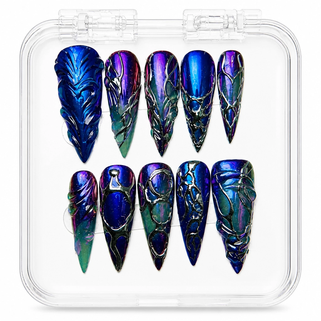 Press-on Nails Wholesale $9.90 Midnight Prismatic by Yabe Vietnam