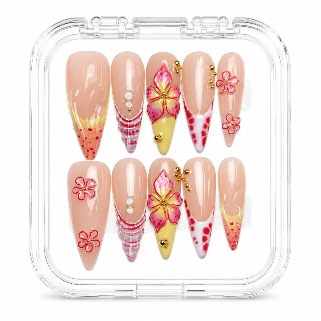 Press-on Nails Wholesale $9.90 Nude Blossom Luxe by Yabe Vietnam