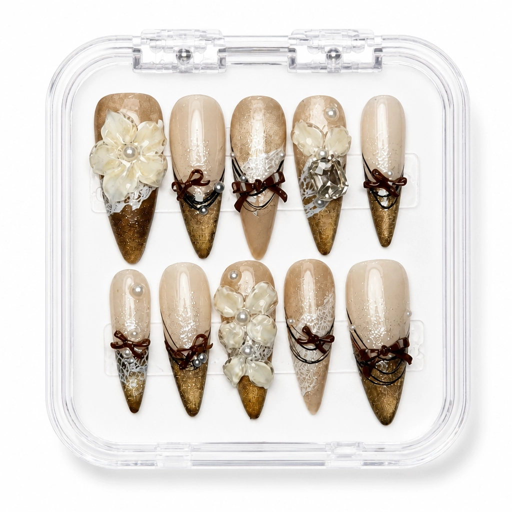 Press-on Nails Wholesale $9.90 Gilded Drip by Yabe Vietnam