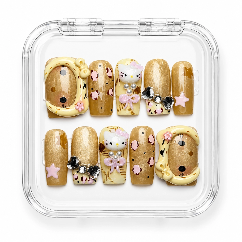 Press-on Nails Wholesale $9.90 Golden Bloom by Yabe Vietnam