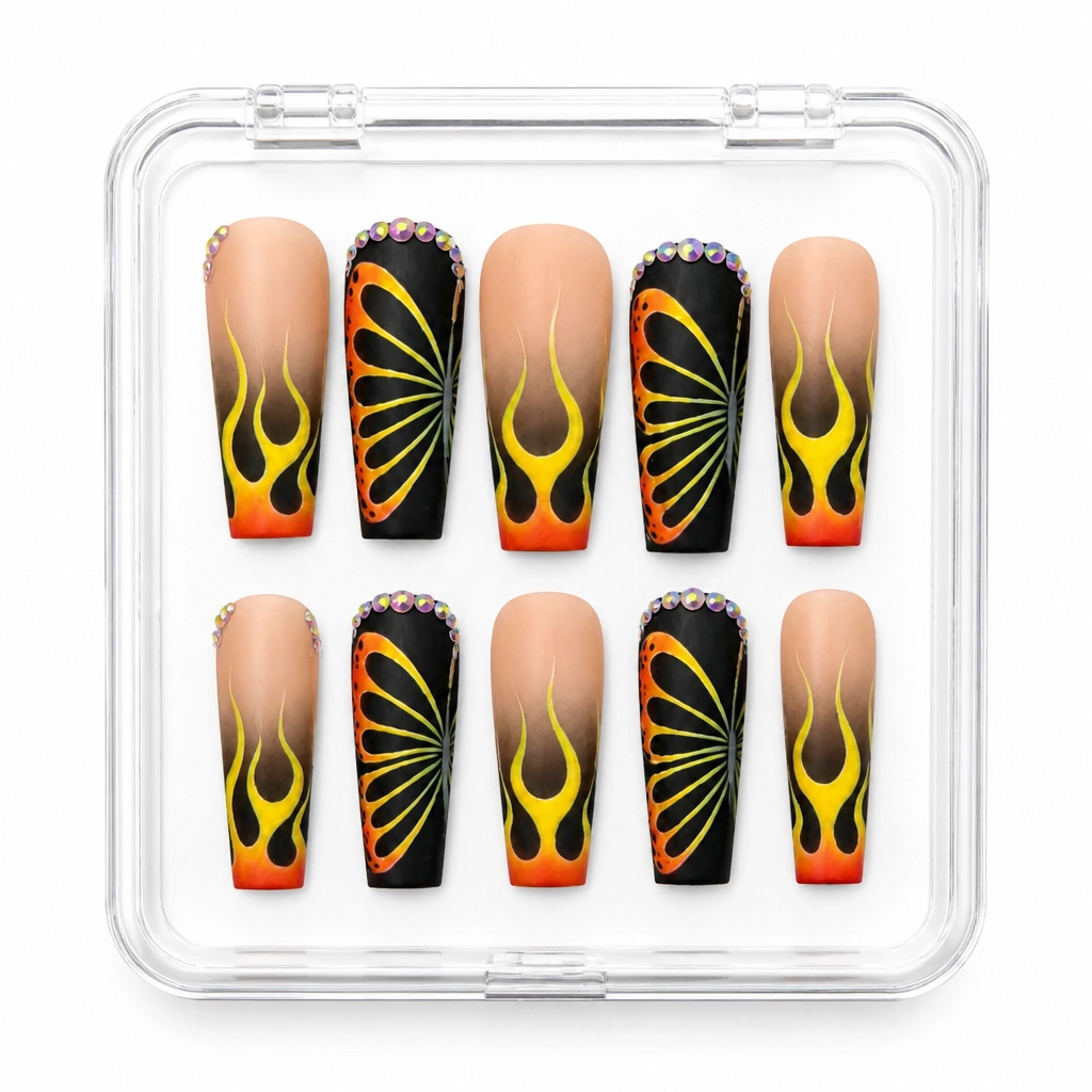Press-on Nails Wholesale $9.90 Sunset Flame by Yabe Vietnam
