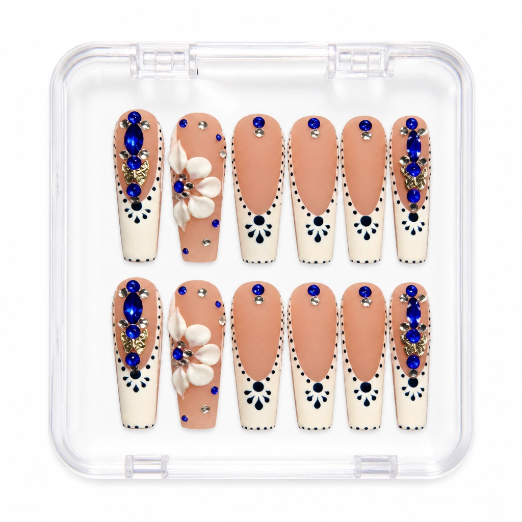 Press-on Nails Wholesale $9.90 Azure Bloom by Yabe Vietnam