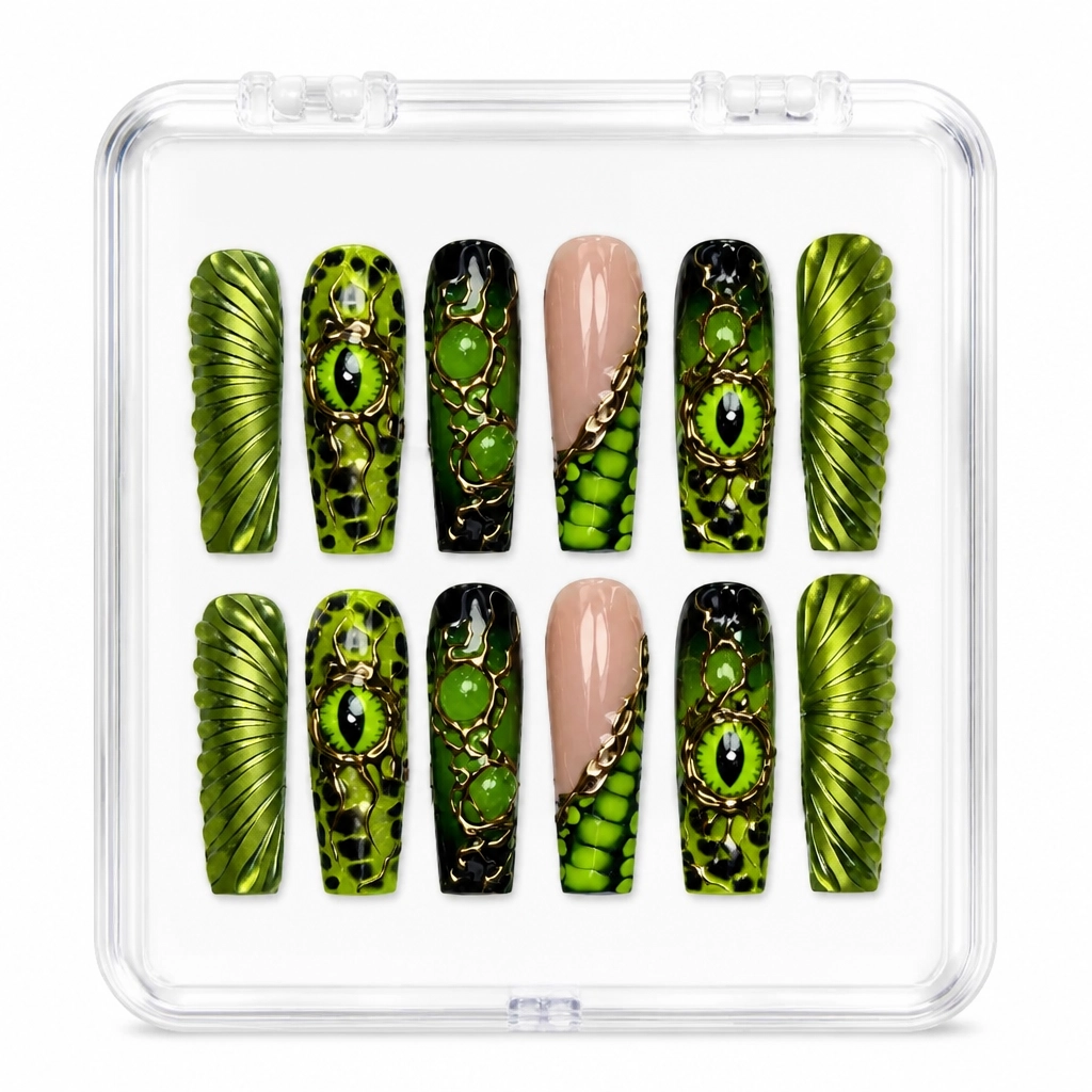 Press-on Nails Wholesale $9.90 Neon Serpent by Yabe Vietnam
