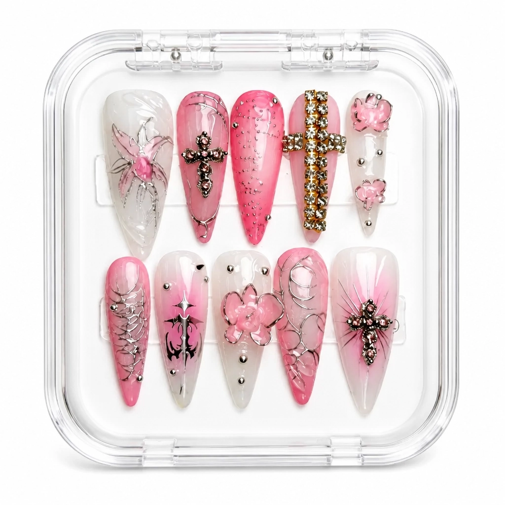 Press-on Nails Wholesale $9.90 Sakura Bliss by Yabe Vietnam