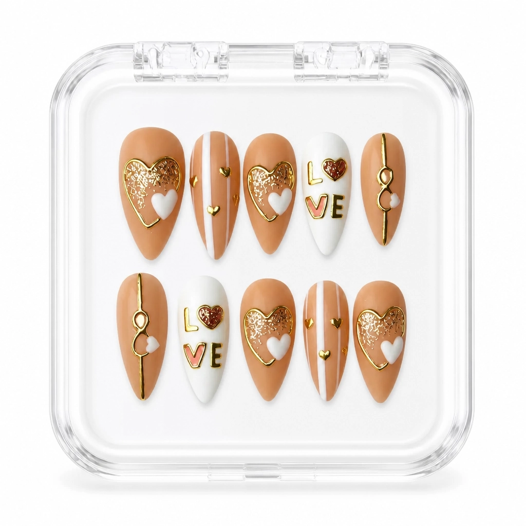 Press-on Nails Wholesale $9.90 Golden Love by Yabe Vietnam