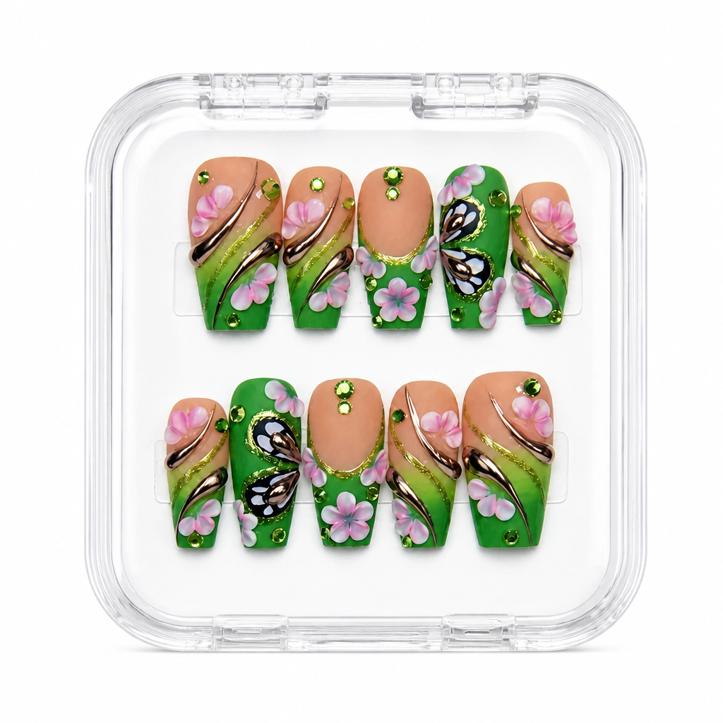 Press-on Nails Wholesale $9.90 Floral Glamour by Yabe Vietnam