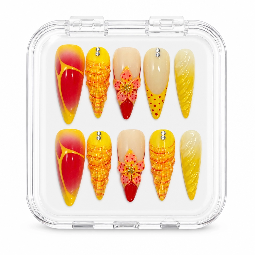 Press-on Nails Wholesale $9.90 Sunset Drip Luxe by Yabe Vietnam