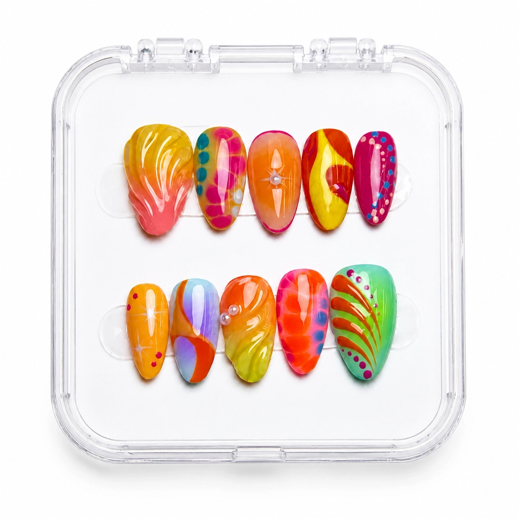 Press-on Nails Wholesale $9.90 Rainbow Swirl Luxe by Yabe Vietnam