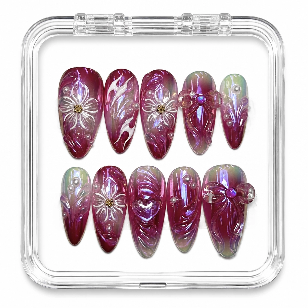Press-on Nails Wholesale $9.90 Crimson Celestial by Yabe Vietnam