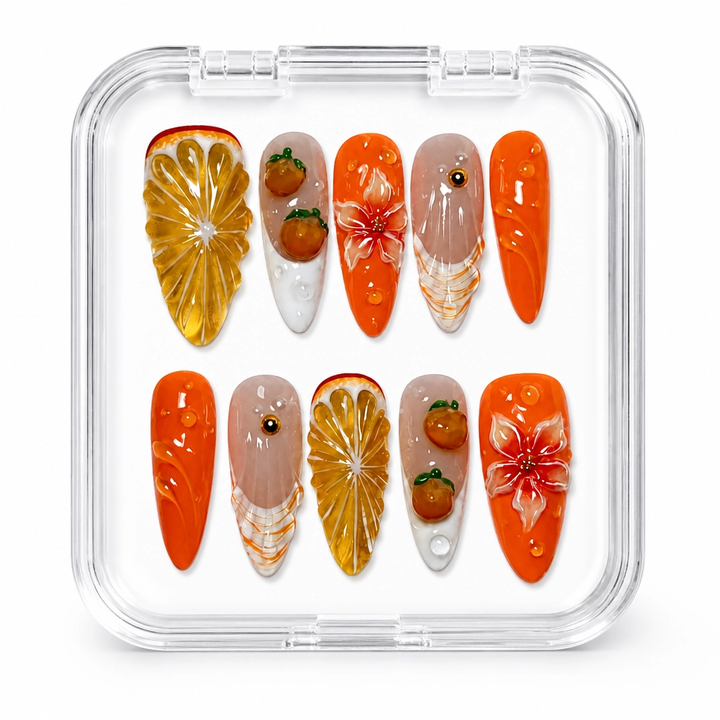 Press-on Nails Wholesale $9.90 Citrus Luxe by Yabe Vietnam