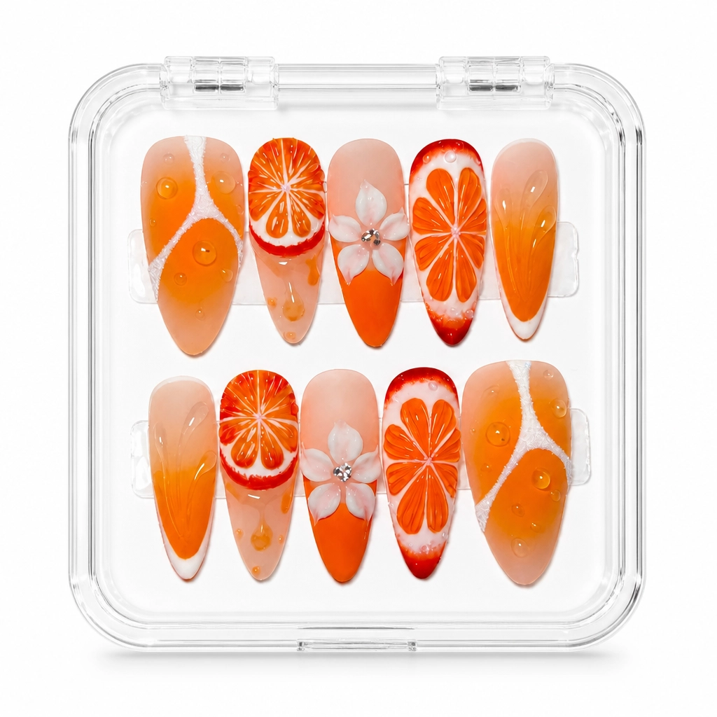 Press-on Nails Wholesale $9.90 Amber Bloom by Yabe Vietnam