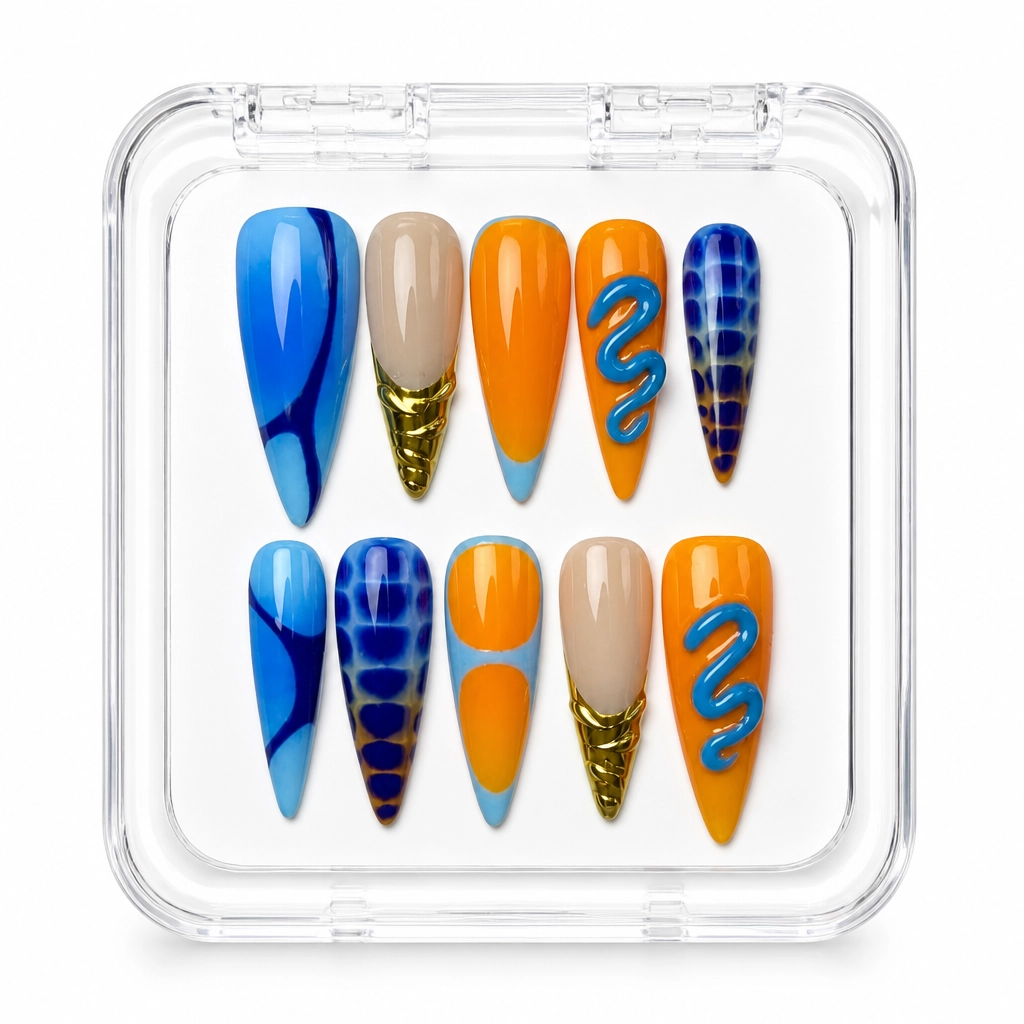 Press-on Nails Wholesale $9.90 Electric Wave by Yabe Vietnam
