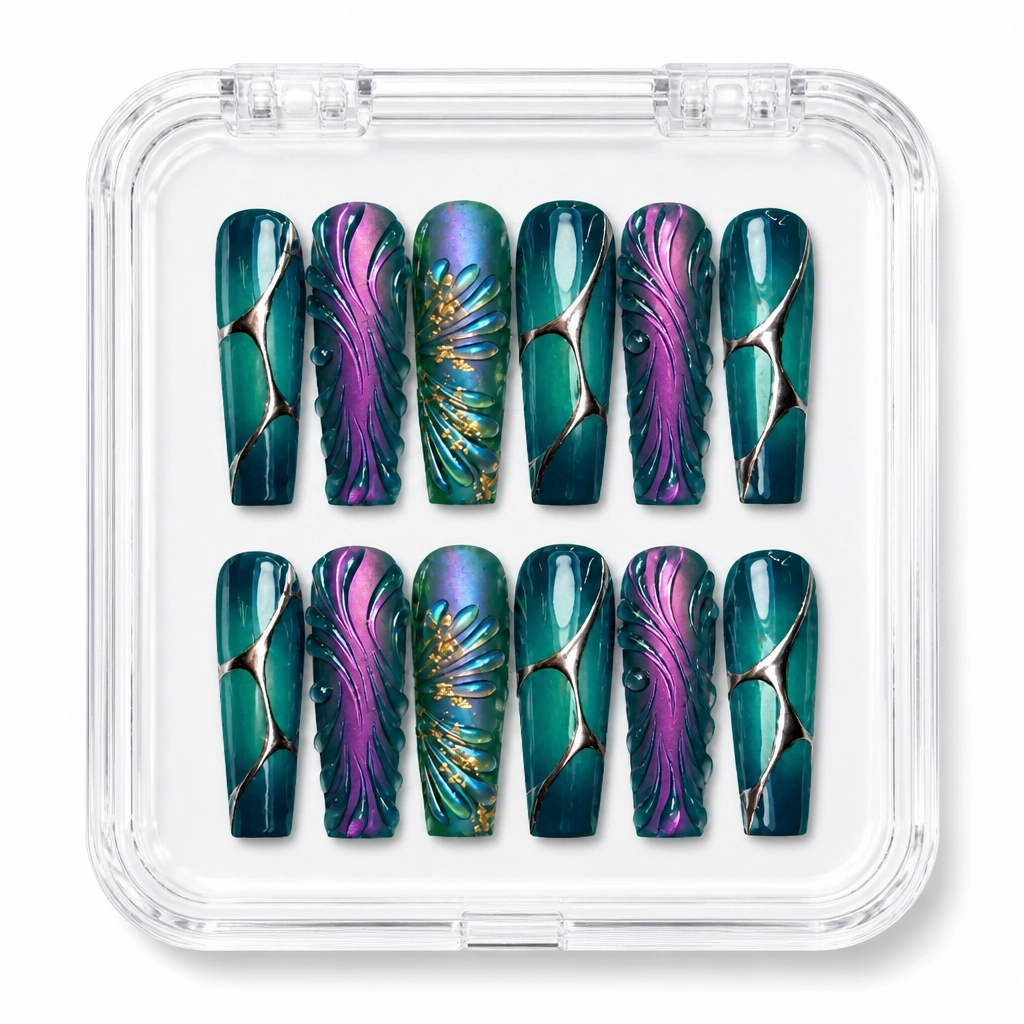 Press-on Nails Wholesale $9.90 Celestial Feathers by Yabe Vietnam