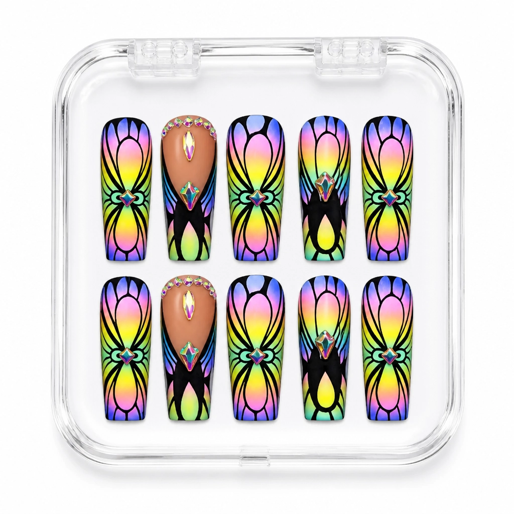 Press-on Nails Wholesale $9.90 Prismatic Butterfly by Yabe Vietnam