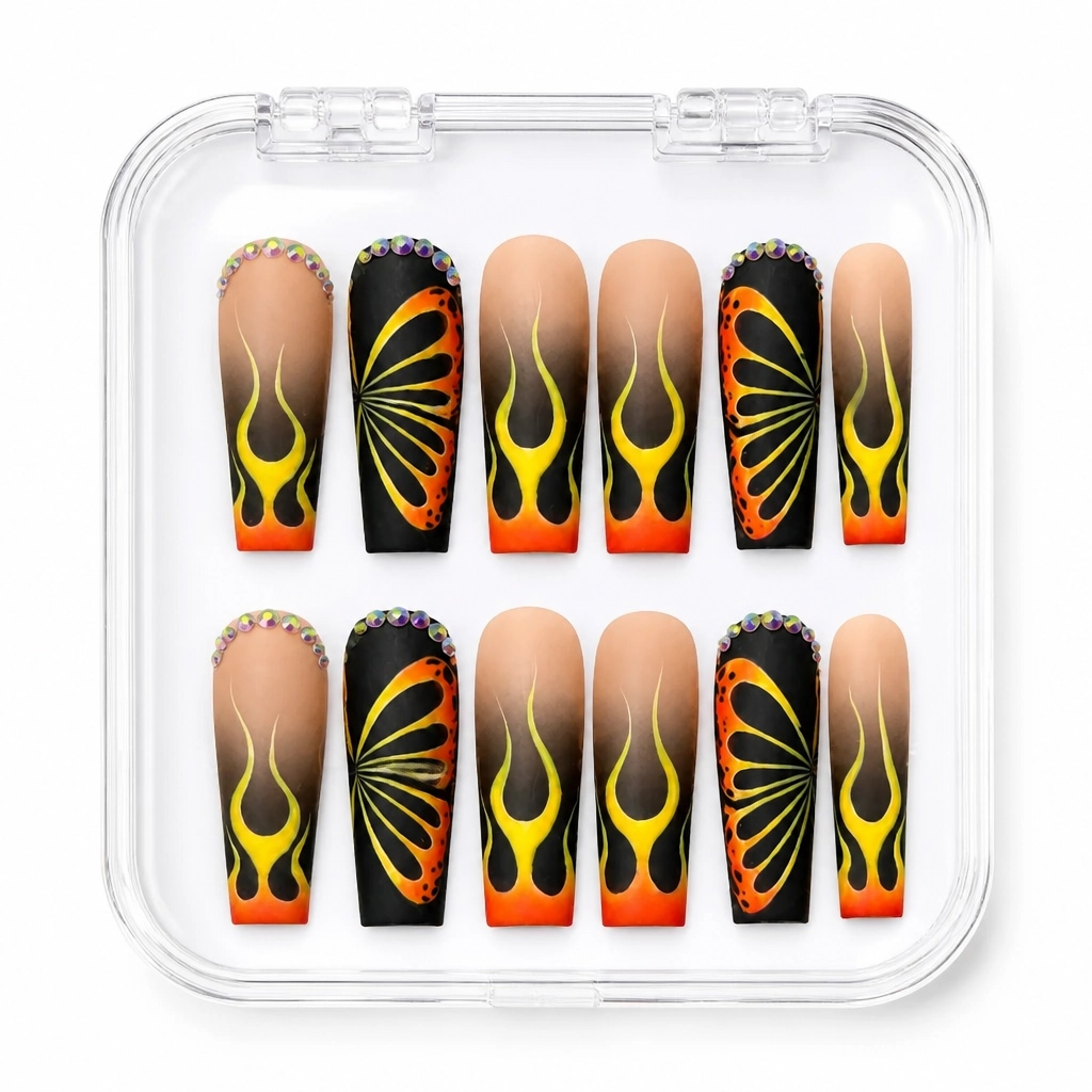 Press-on Nails Wholesale $9.90 Flame Wings by Yabe Vietnam