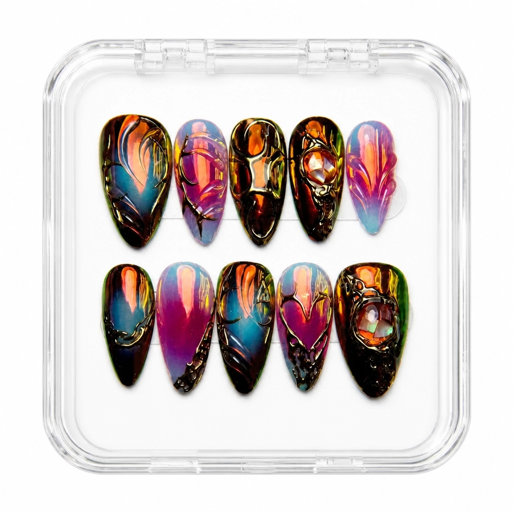 Press-on Nails Wholesale $9.90 Obsidian Glow by Yabe Vietnam