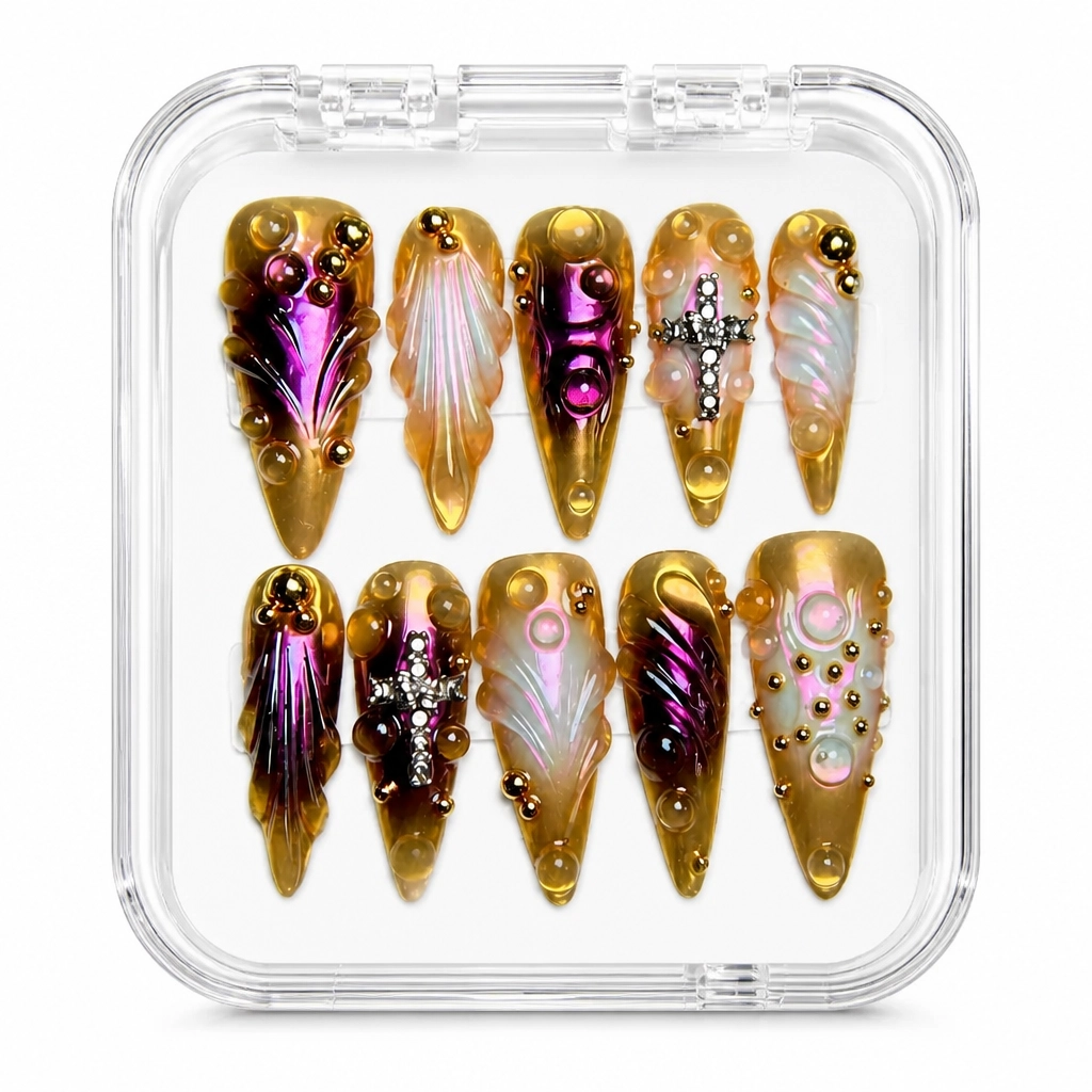 Press-on Nails Wholesale $9.90 Magenta Luxe by Yabe Vietnam