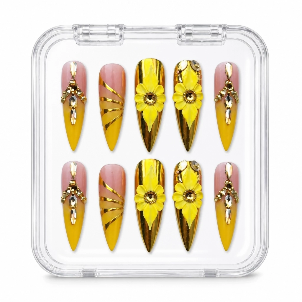 Press-on Nails Wholesale $9.90 Sunshine Stiletto by Yabe Vietnam