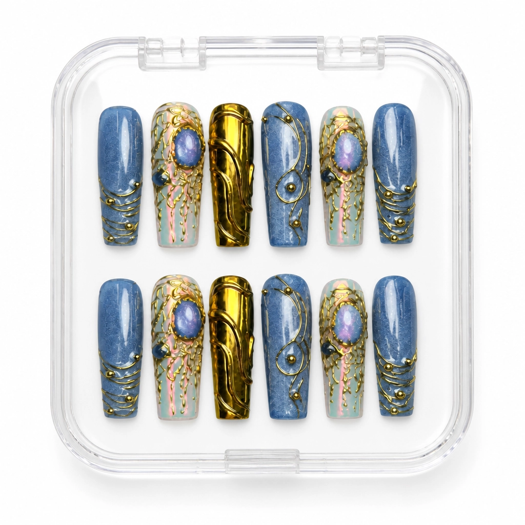 Press-on Nails Wholesale $9.90 Celestial Foil Dreams by Yabe Vietnam