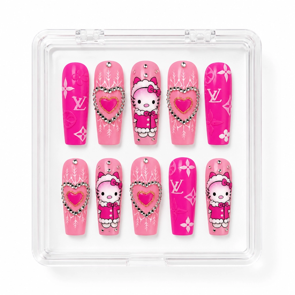 Press-on Nails Wholesale $9.90 Sakura Teddy Dreams by Yabe Vietnam