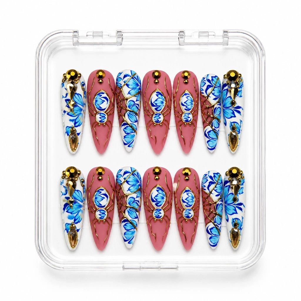 Press-on Nails Wholesale $9.90 Floral Stiletto Luxe by Yabe Vietnam