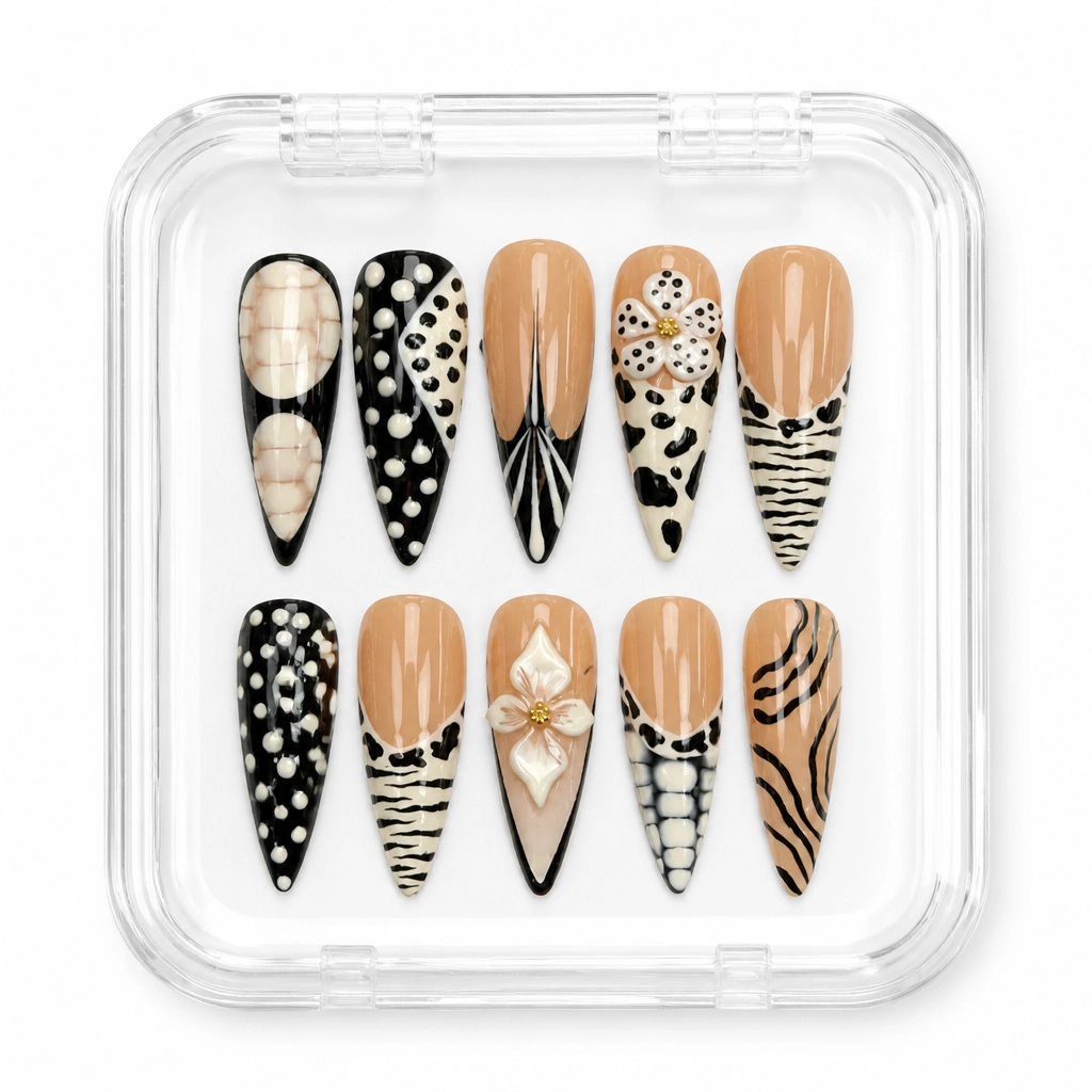 Press-on Nails Wholesale $9.90 Nude Zebra Luxe by Yabe Vietnam