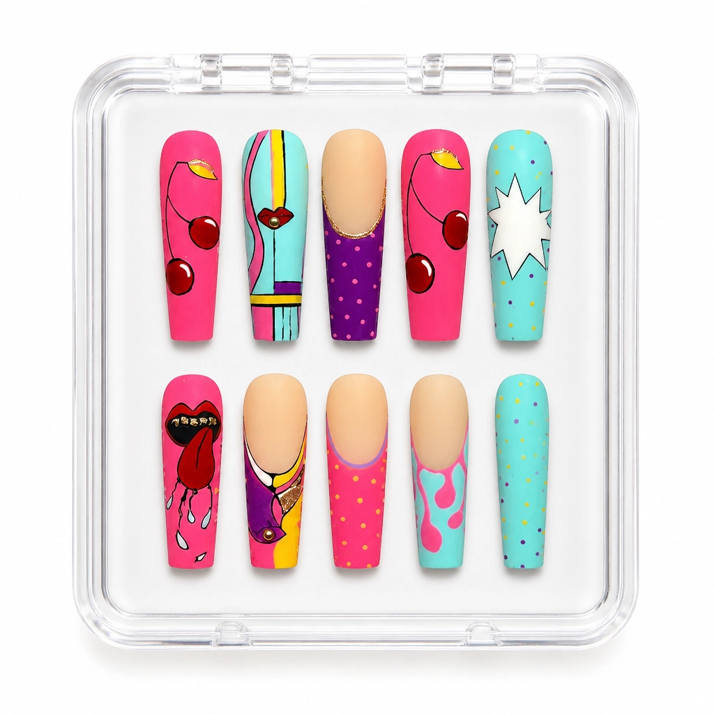 Press-on Nails Wholesale $9.90 Pop Art Flair by Yabe Vietnam