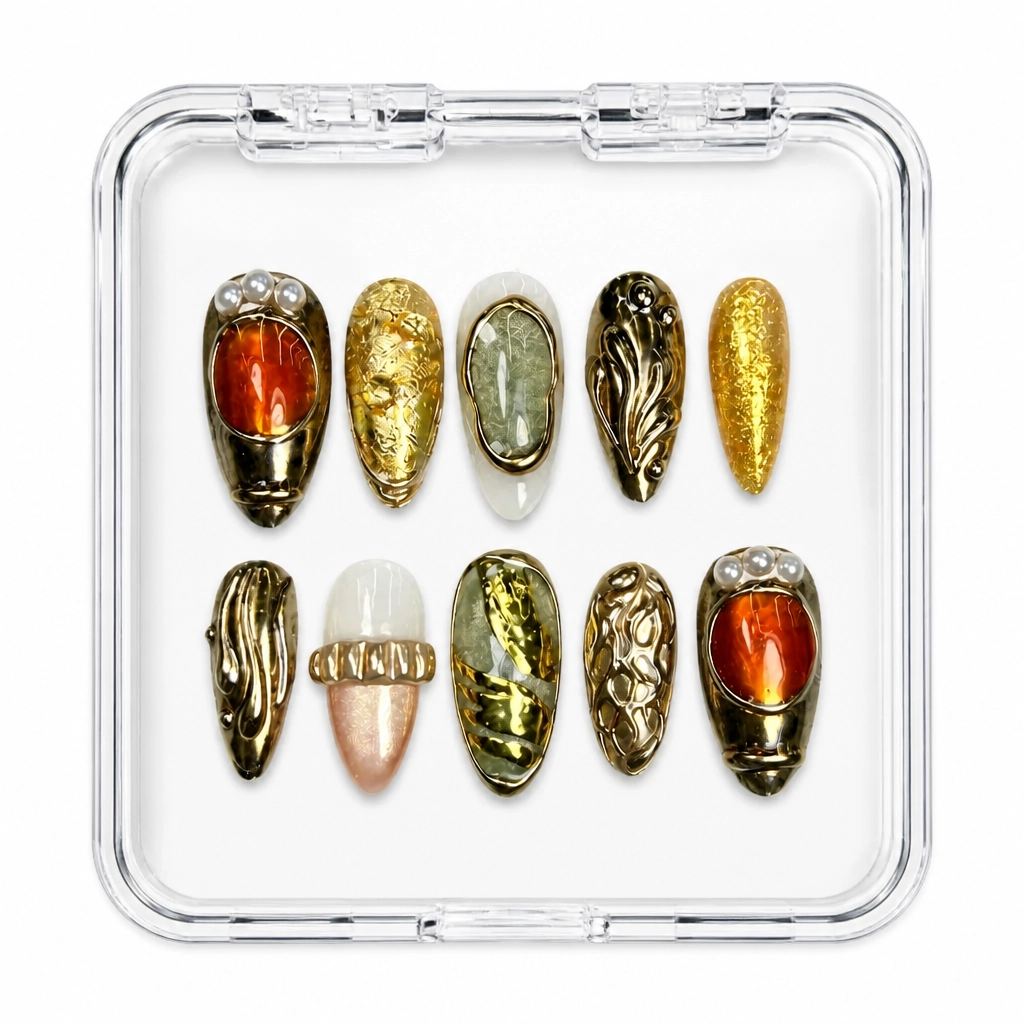 Press-on Nails Wholesale $9.90 Gold Gilded Luxe by Yabe Vietnam