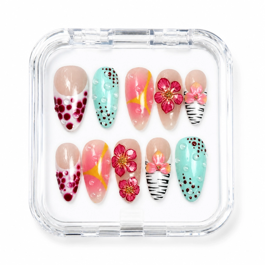 Press-on Nails Wholesale $9.90 Tropical Blossom by Yabe Vietnam