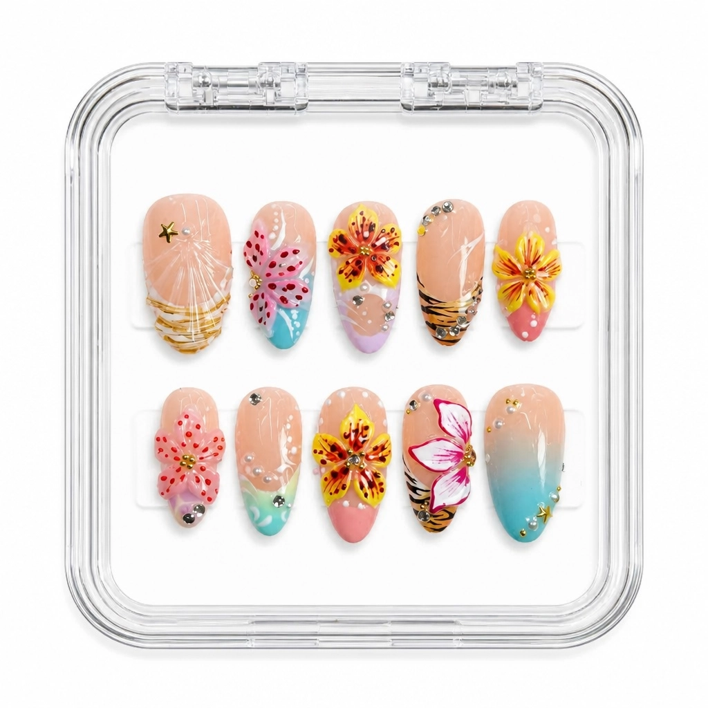 Press-on Nails Wholesale $9.90 Botanical Bloom by Yabe Vietnam