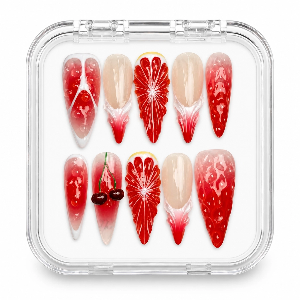 Press-on Nails Wholesale $9.90 Crimson Starburst by Yabe Vietnam