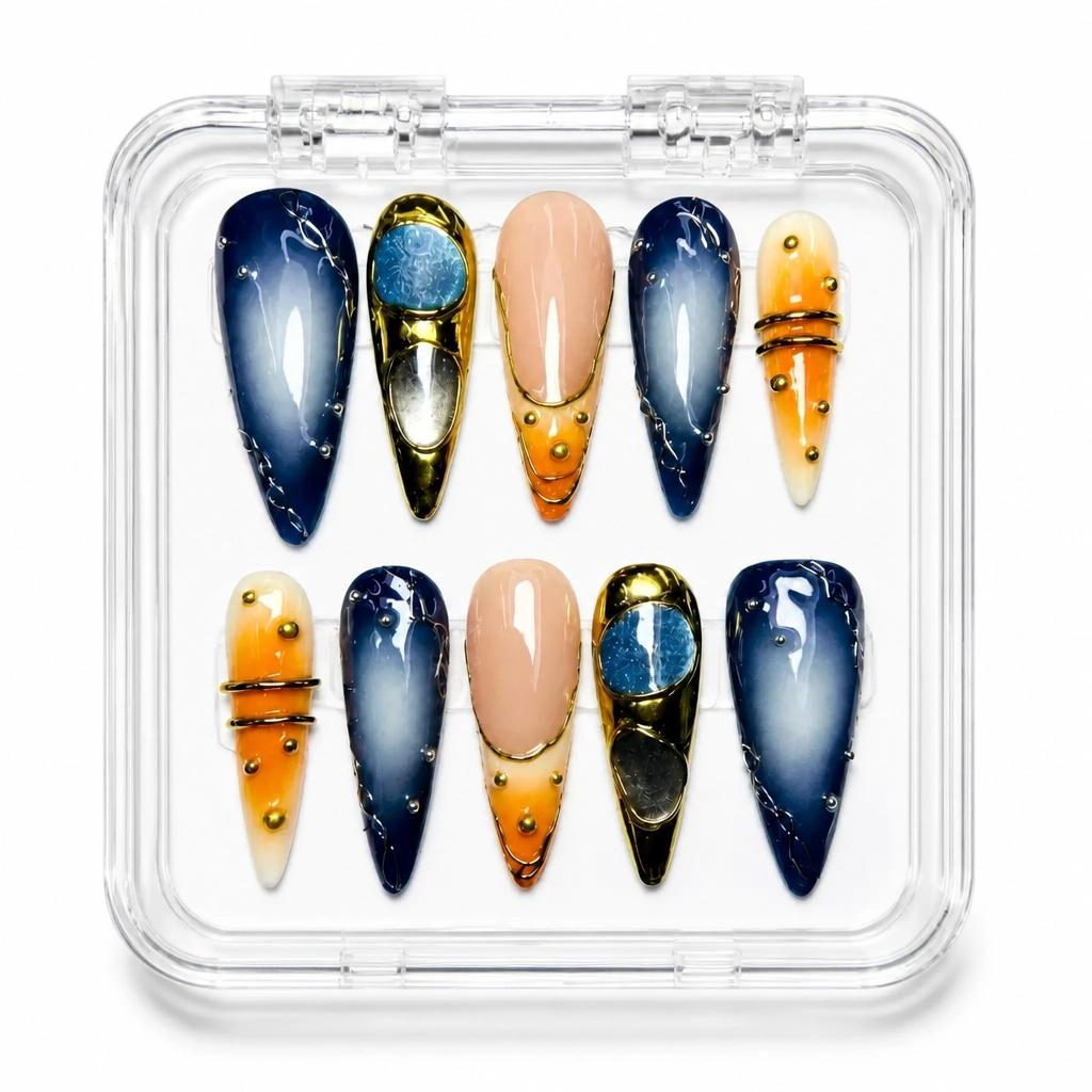 Press-on Nails Wholesale $9.90 Navy Luxe by Yabe Vietnam