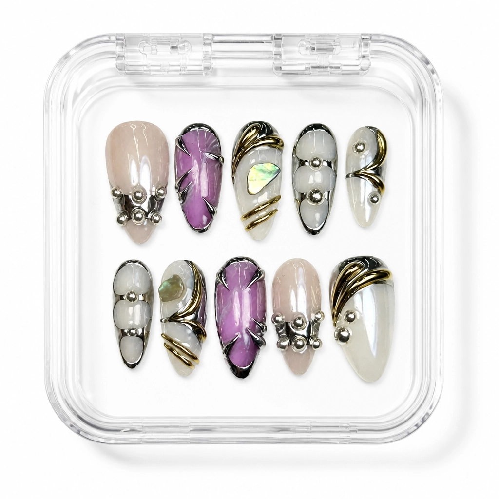 Press-on Nails Wholesale $9.90 Amethyst Luxe by Yabe Vietnam