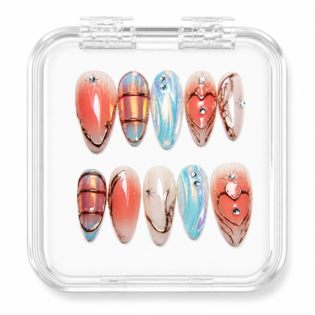 Press-on Nails Wholesale $9.90 Sunset Glam by Yabe Vietnam