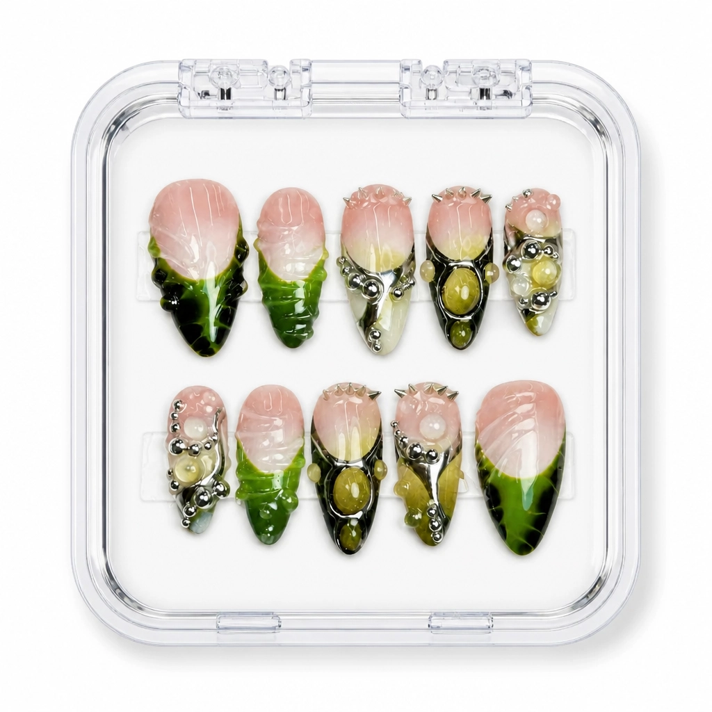Press-on Nails Wholesale $9.90 Emerald Luxe by Yabe Vietnam