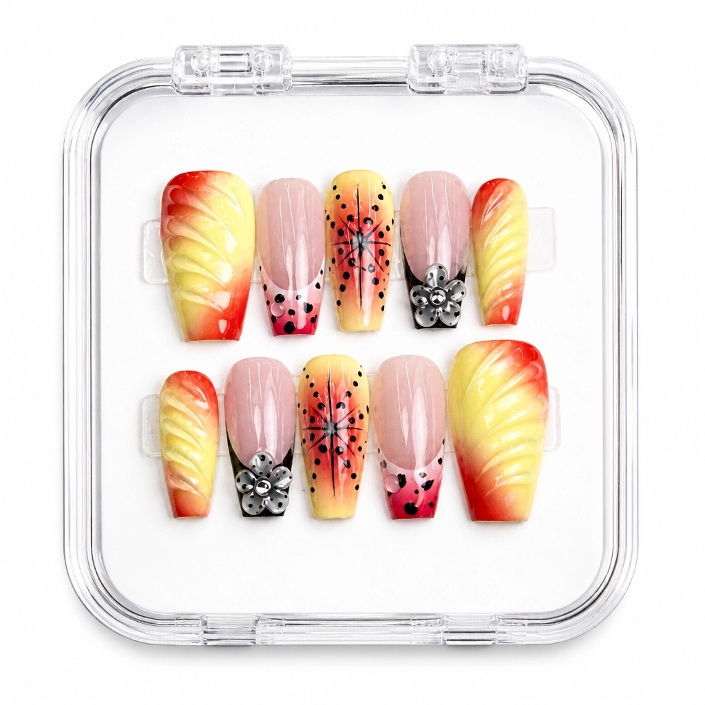 Press-on Nails Wholesale $9.90 Sunset Glamour by Yabe Vietnam
