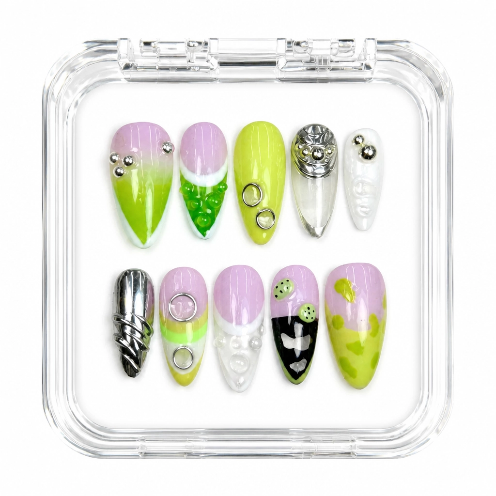 Press-on Nails Wholesale $9.90 Lime Luxe by Yabe Vietnam
