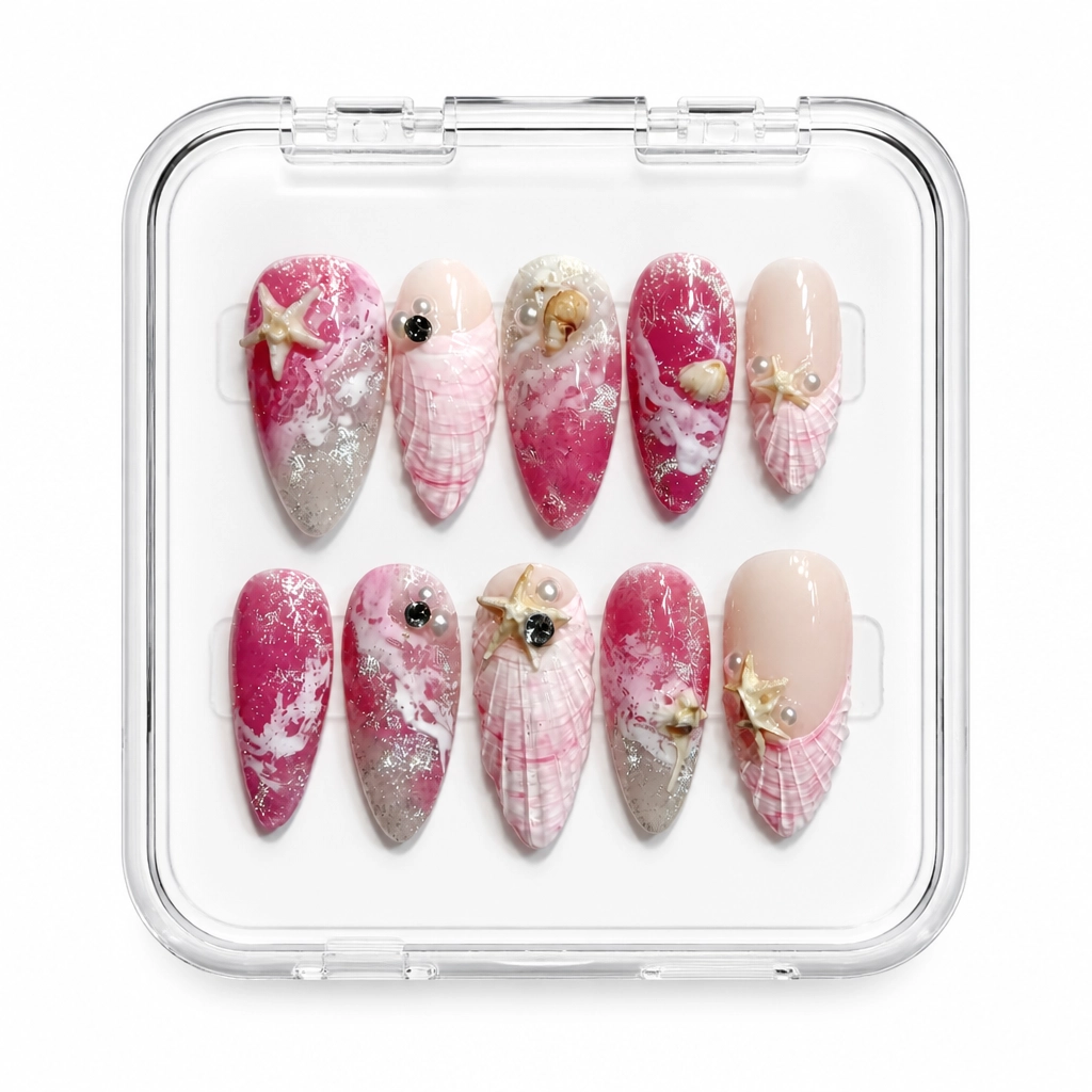Press-on Nails Wholesale $9.90 Crimson Bloom by Yabe Vietnam