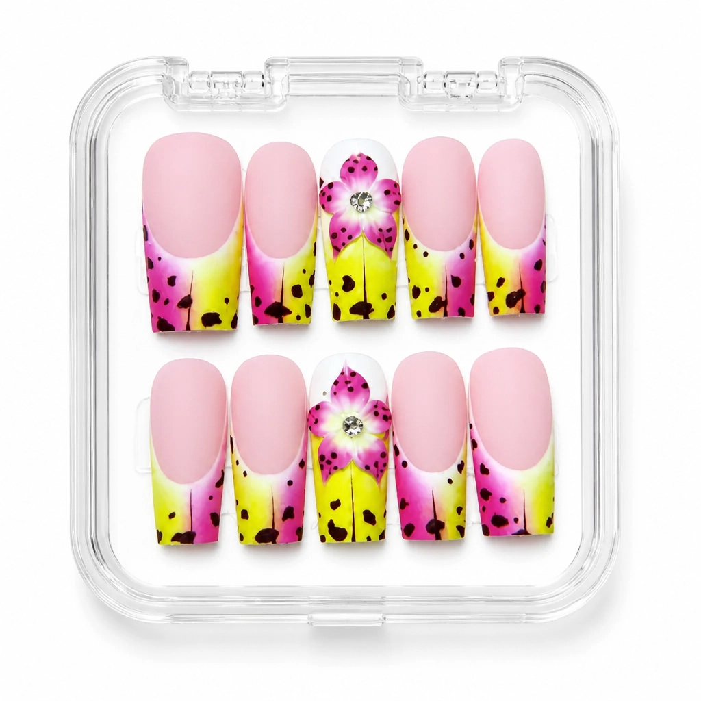 Press-on Nails Wholesale $9.90 Neon Wildflower by Yabe Vietnam