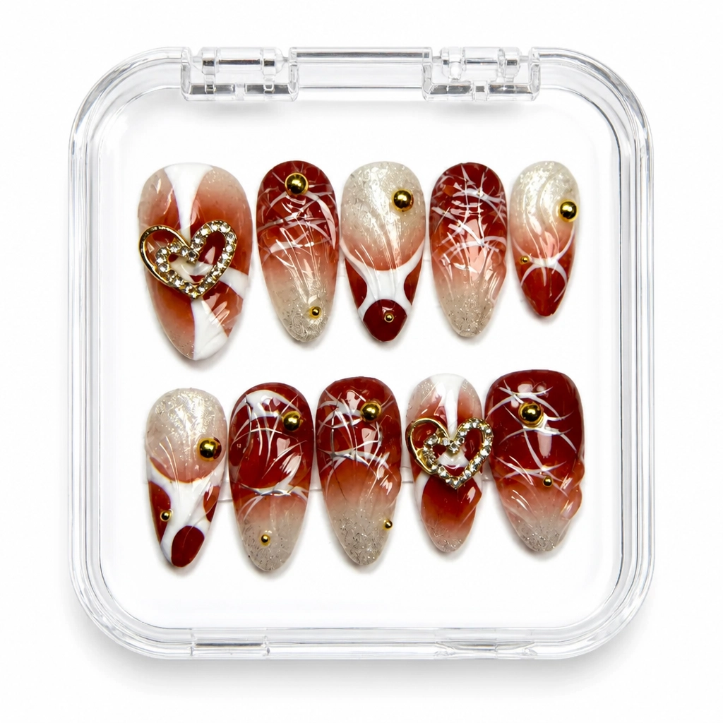 Press-on Nails Wholesale $9.90 Crimson Luxe by Yabe Vietnam