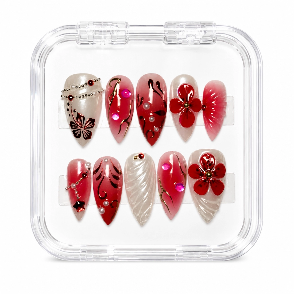 Press-on Nails Wholesale $9.90 Velvet Blossom by Yabe Vietnam