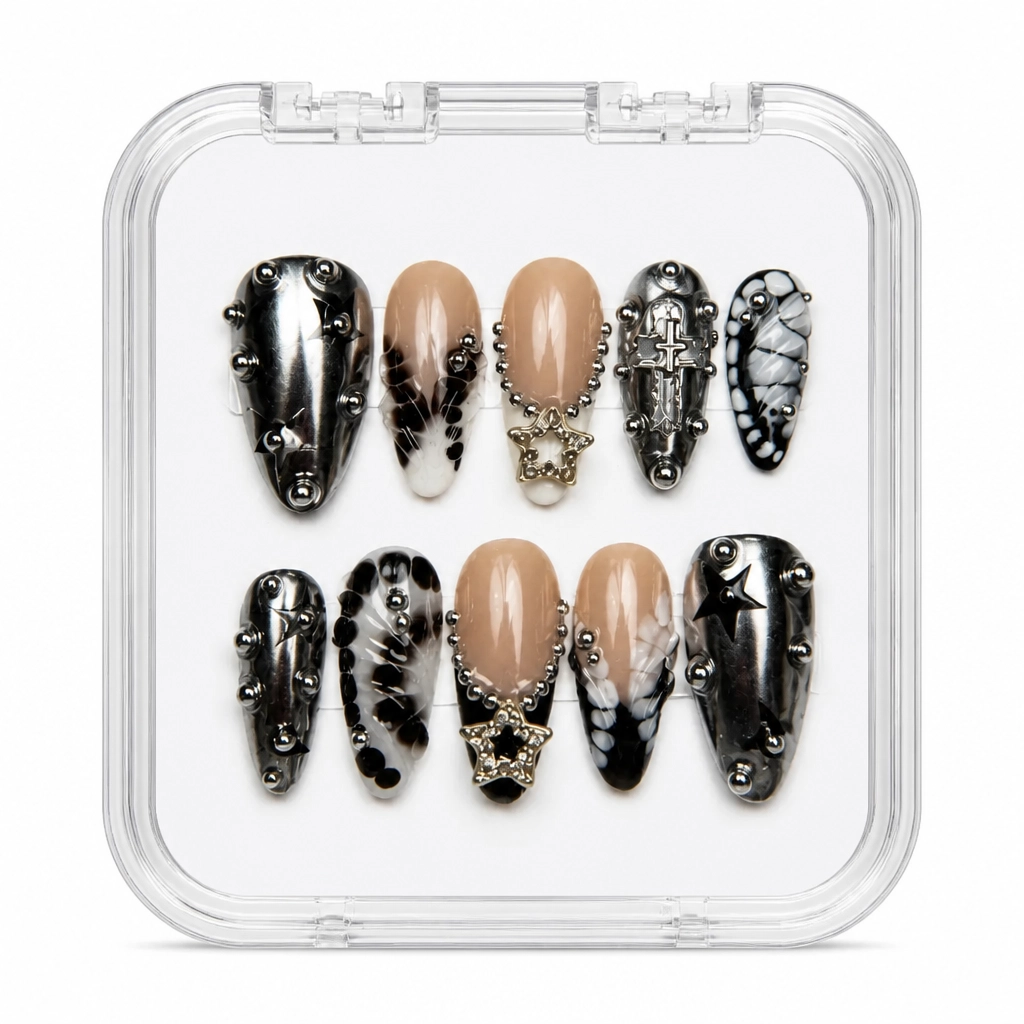 Press-on Nails Wholesale $9.90 Obsidian Glam by Yabe Vietnam