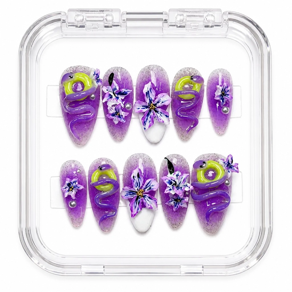 Press-on Nails Wholesale $9.90 Floral Royalty by Yabe Vietnam