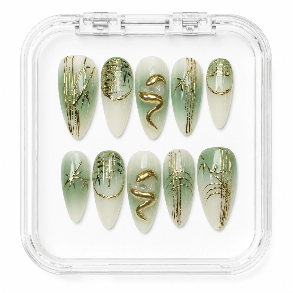 Press-on Nails Wholesale $9.90 Mystique Emerald Luxe by Yabe Vietnam