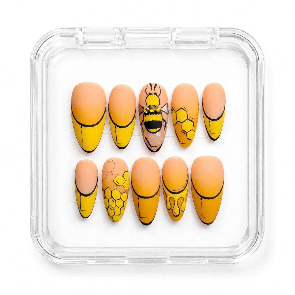 Press-on Nails Wholesale $9.90 Golden Bee Elegance by Yabe Vietnam