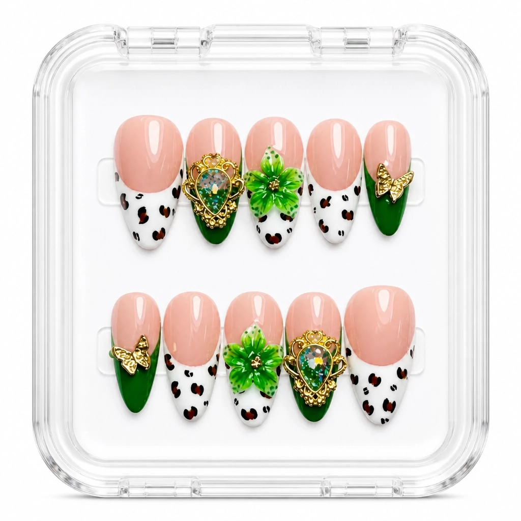 Press-on Nails Wholesale $9.90 Emerald Enchantment by Yabe Vietnam