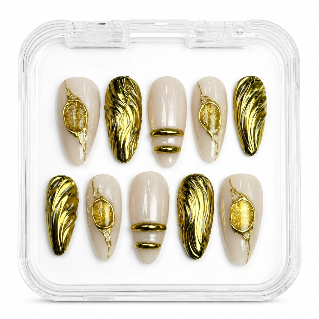 Press-on Nails Wholesale $9.90 Champagne Luxe by Yabe Vietnam